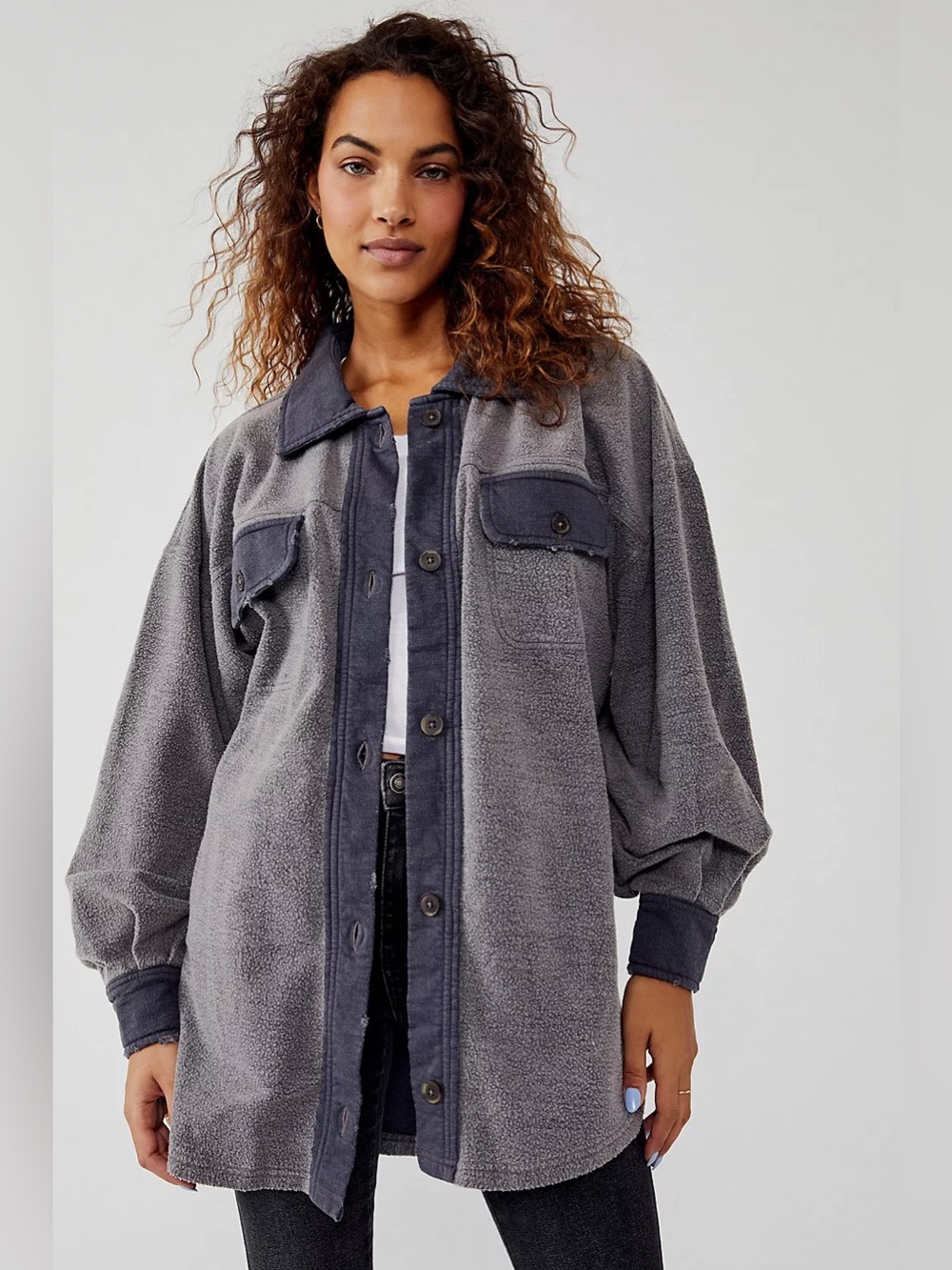 Free People Ruby Jacket in Gray Incense, Size Small
